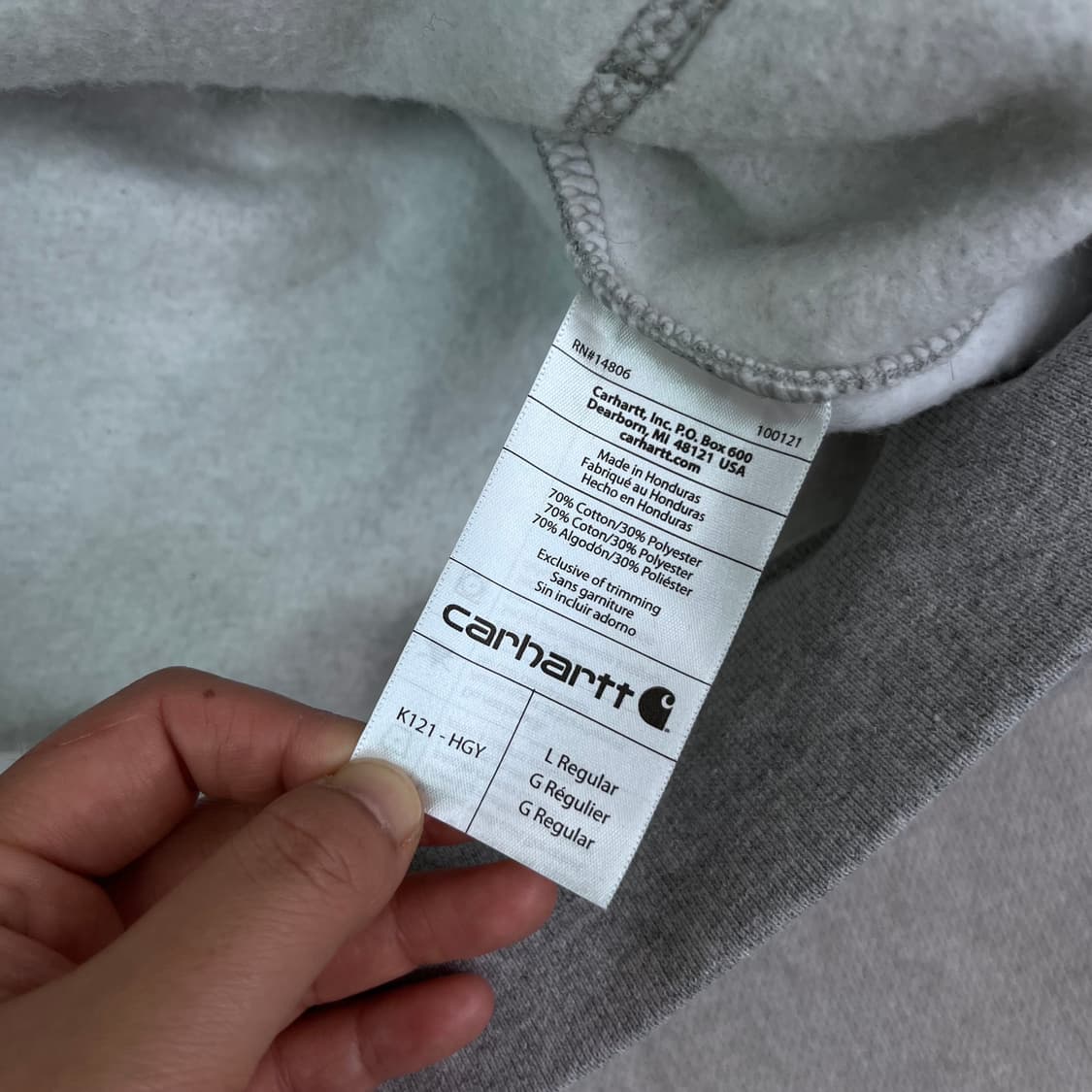 105 칼하트 wip 그레이 후드티 상품이미지4