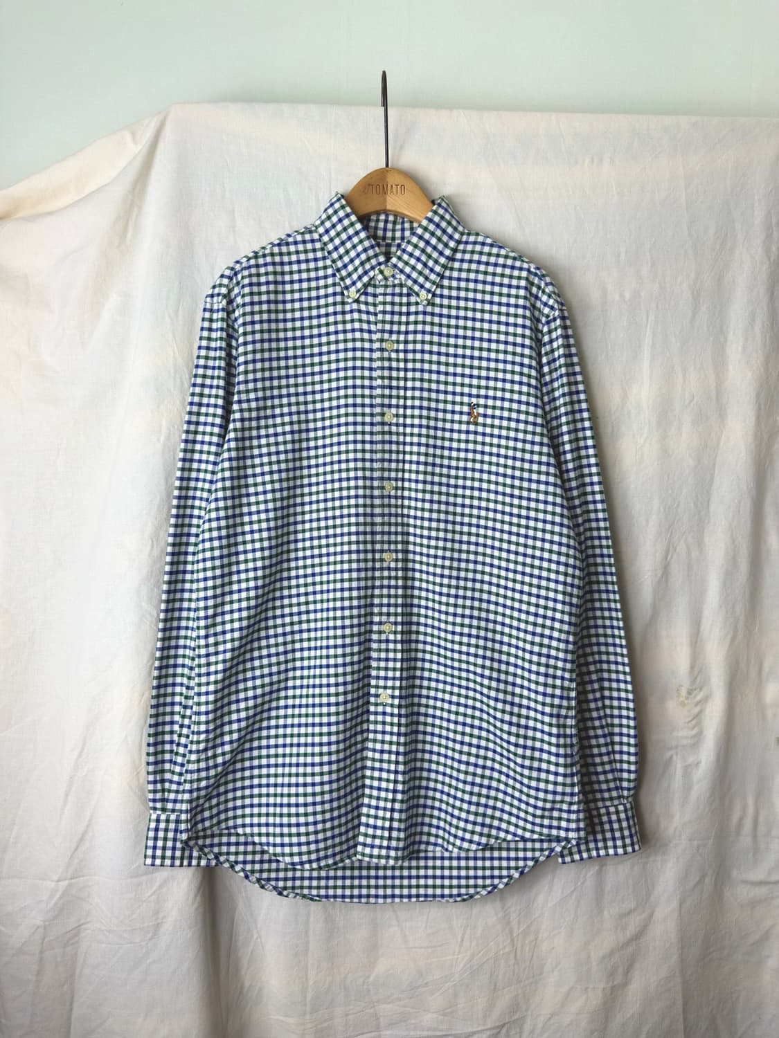 S 폴로랄프로렌 블루 그린 체크 셔츠 상품이미지1