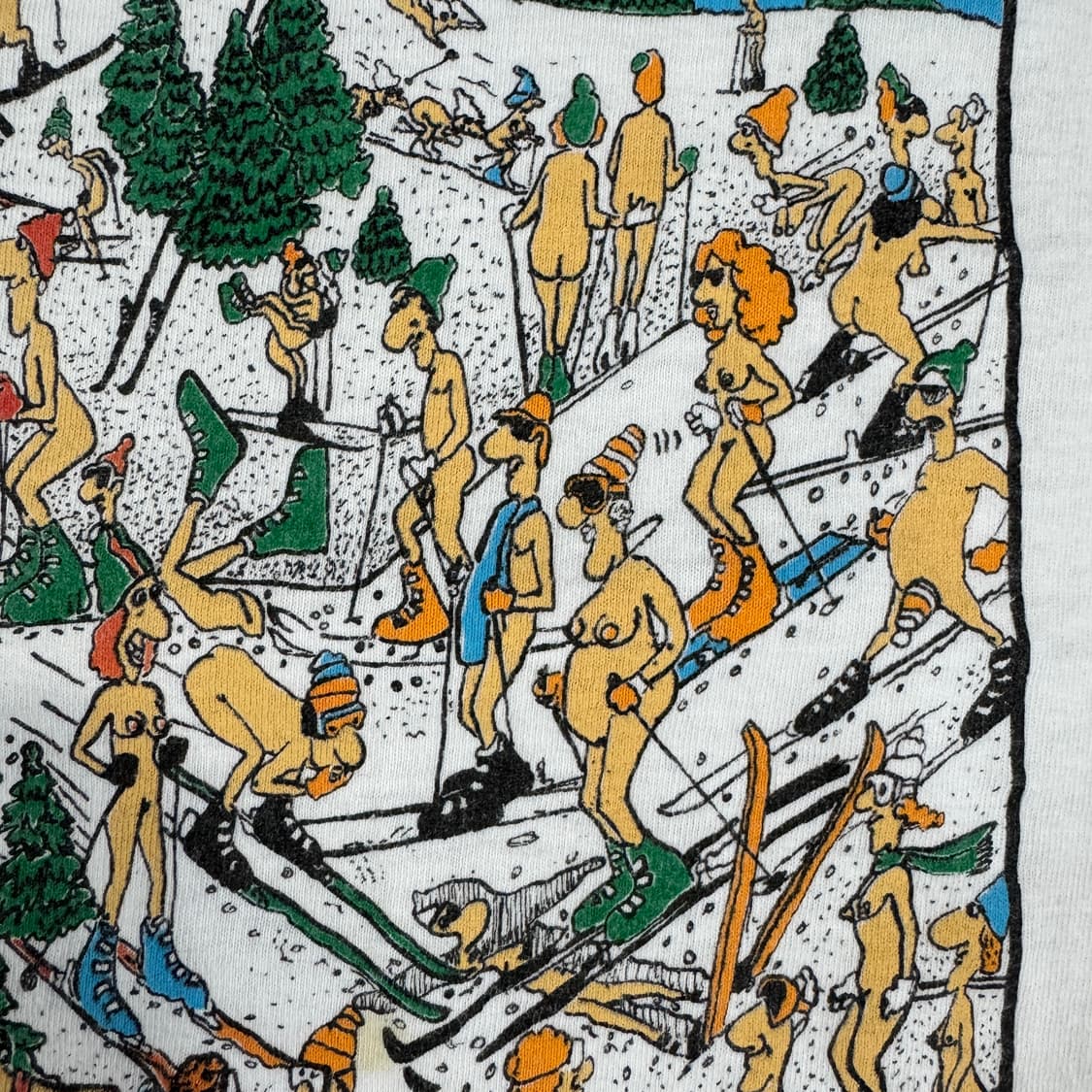 빈티지 80s Naked Ski 네이키드 스키 유머 티셔츠 상품이미지5