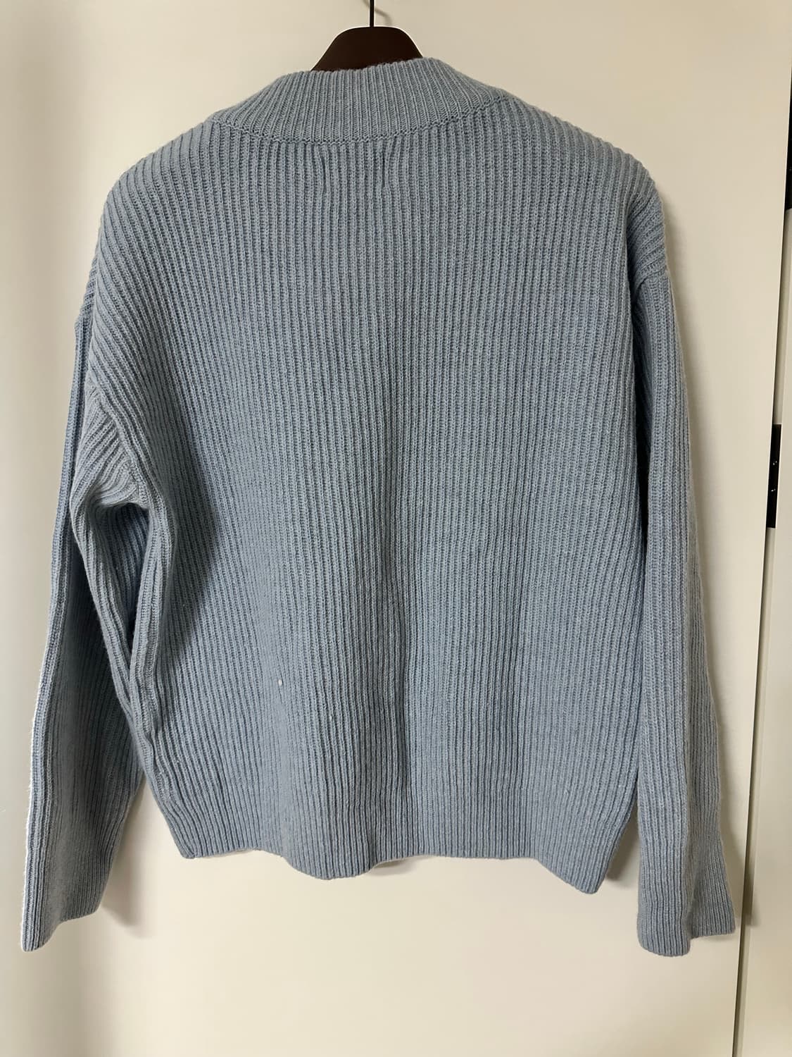 WAKEI 돌핀 자수 V넥 울니트 스카이블루 FREE 상품이미지2