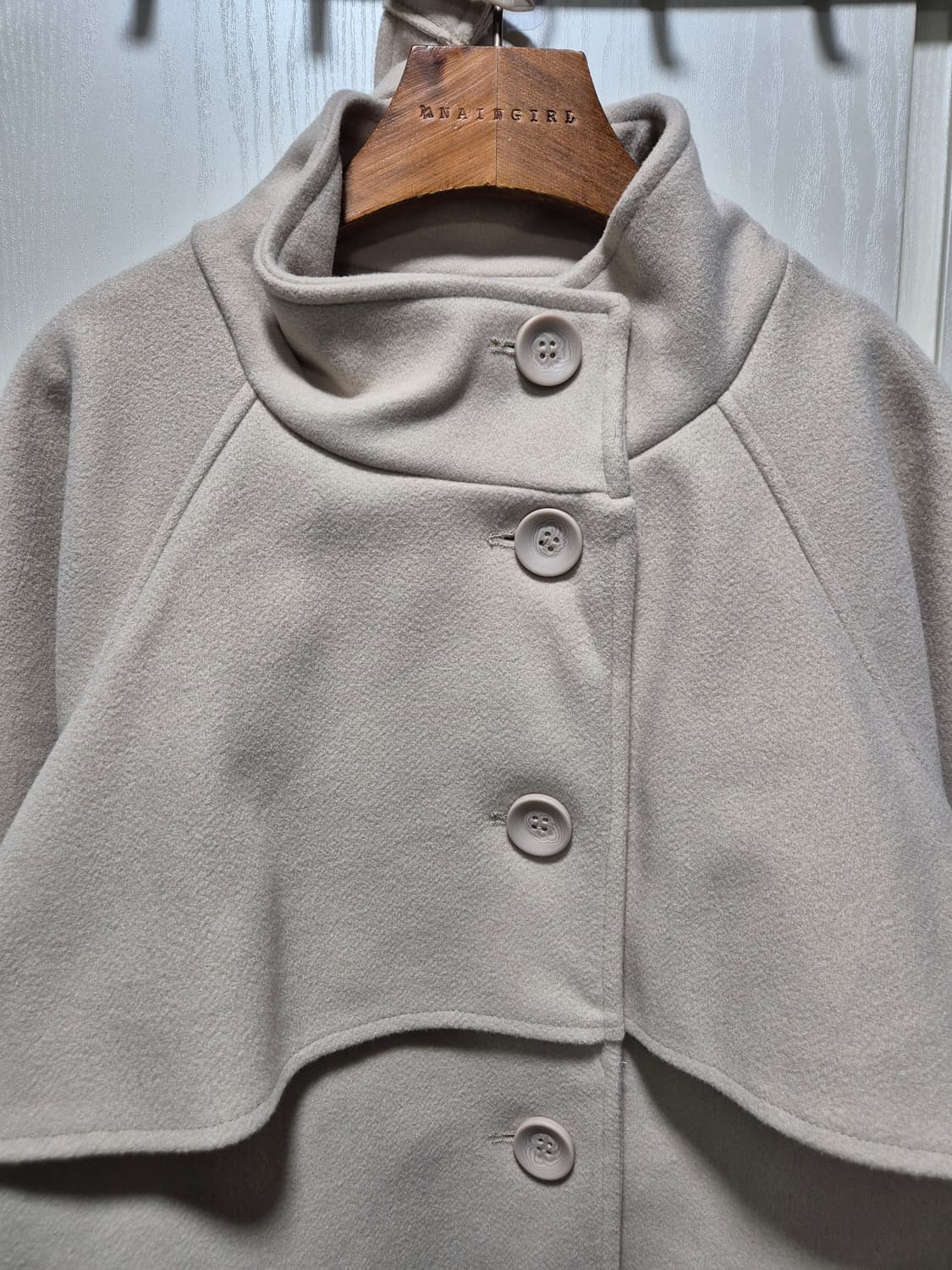 JPN빈티지.아이보리 케이프 롱 코트 상품이미지6