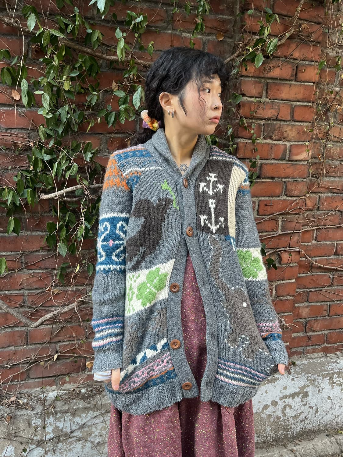 일본 무드 뜨개질 니트 가디건 상품이미지2
