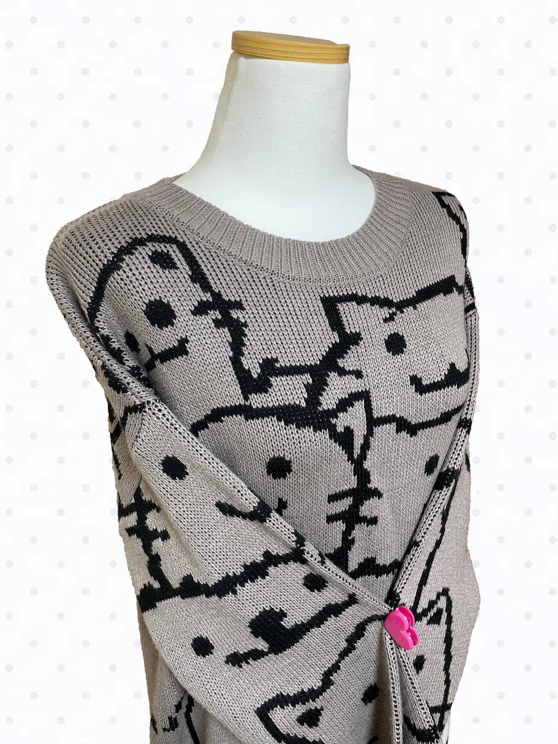 🤎일본 빈티지 모카 고양이 니트 상품이미지1