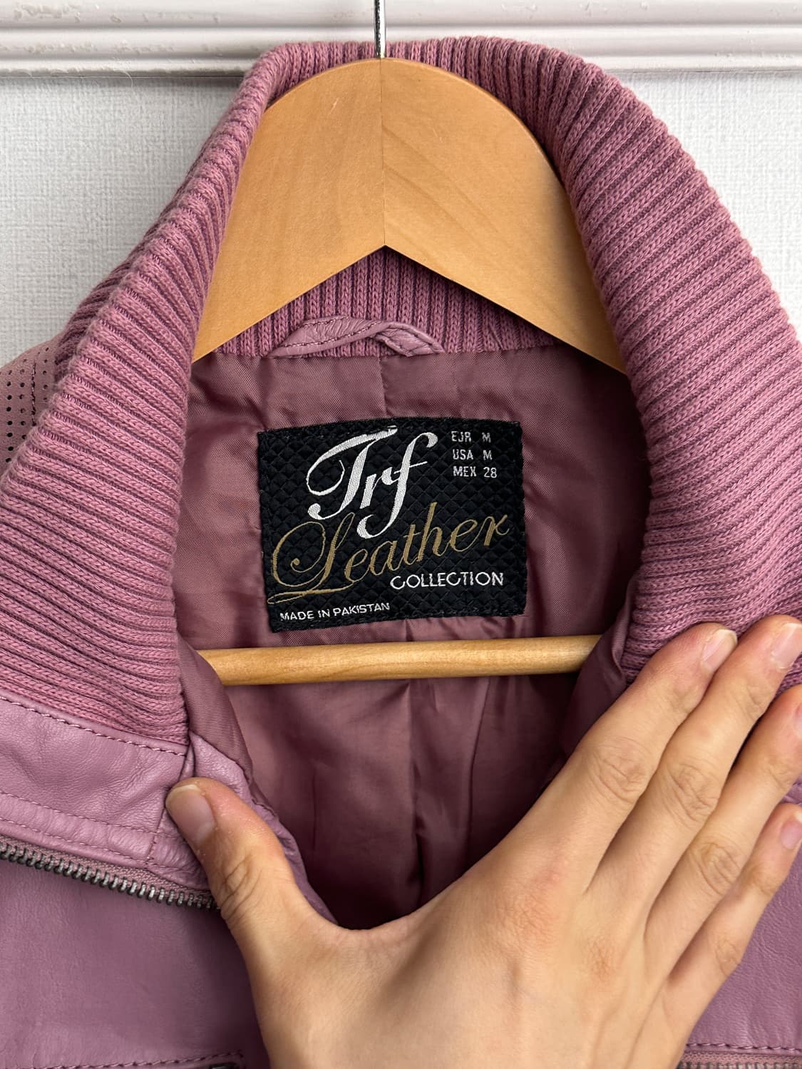 IRF 핑크 레더 모터사이클 자켓 상품이미지8