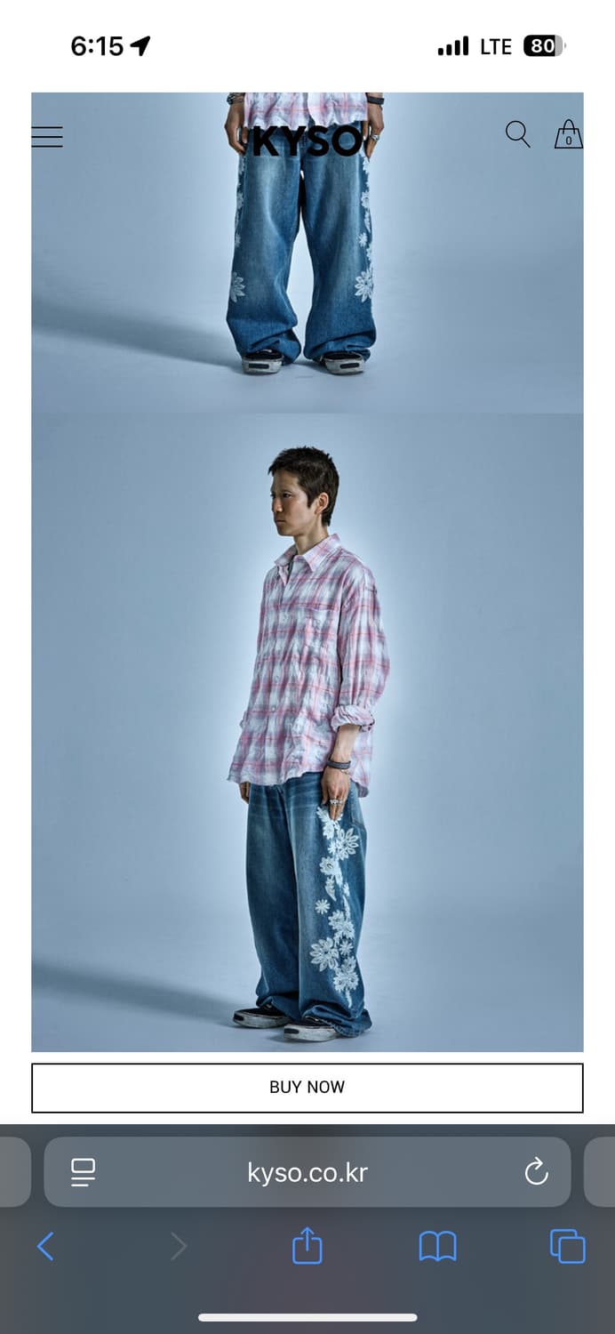 Kyso Western Flower Denim Washed Blue 상품이미지3