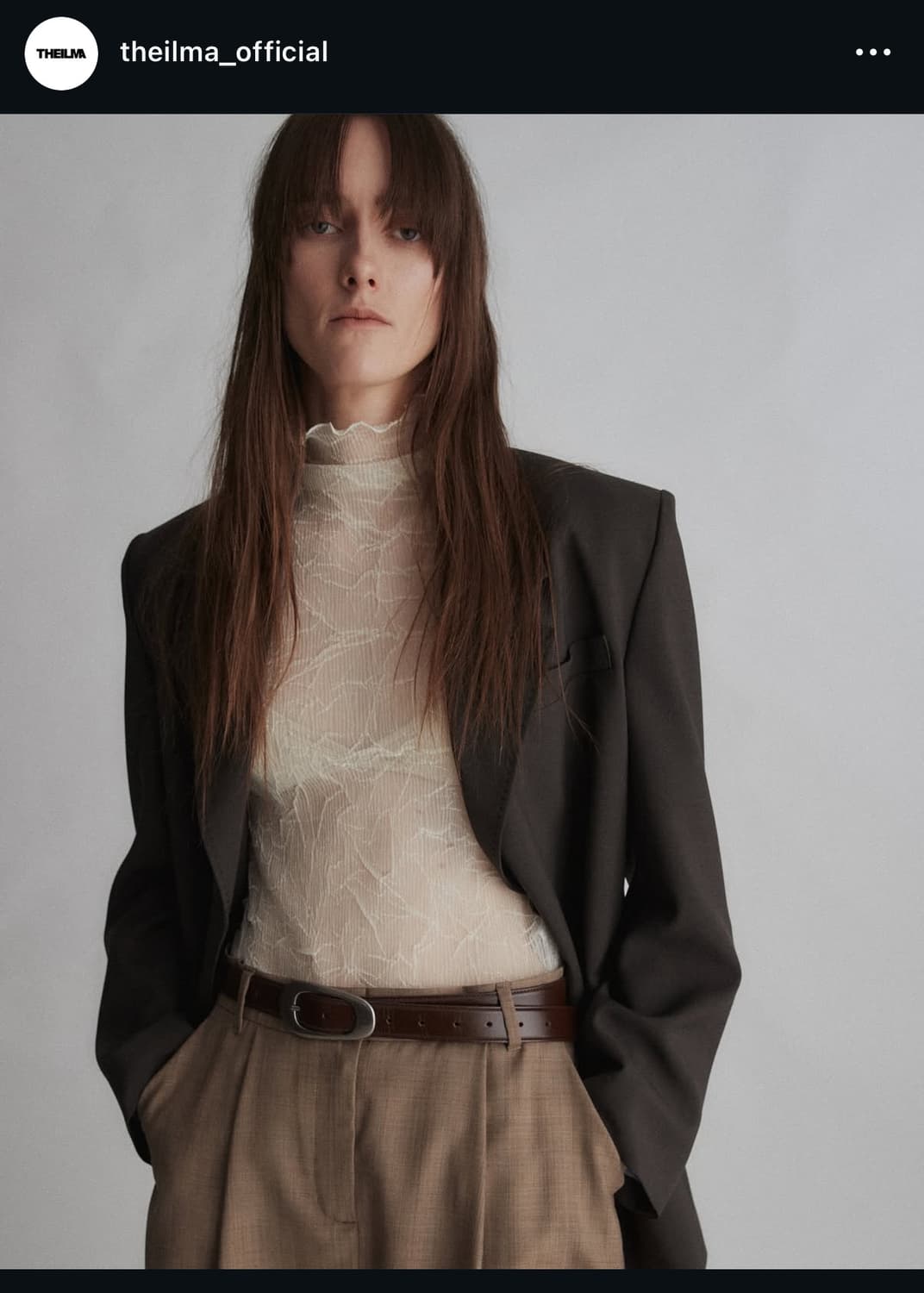 더일마 시스루 슬리브리스 탑 상품이미지1