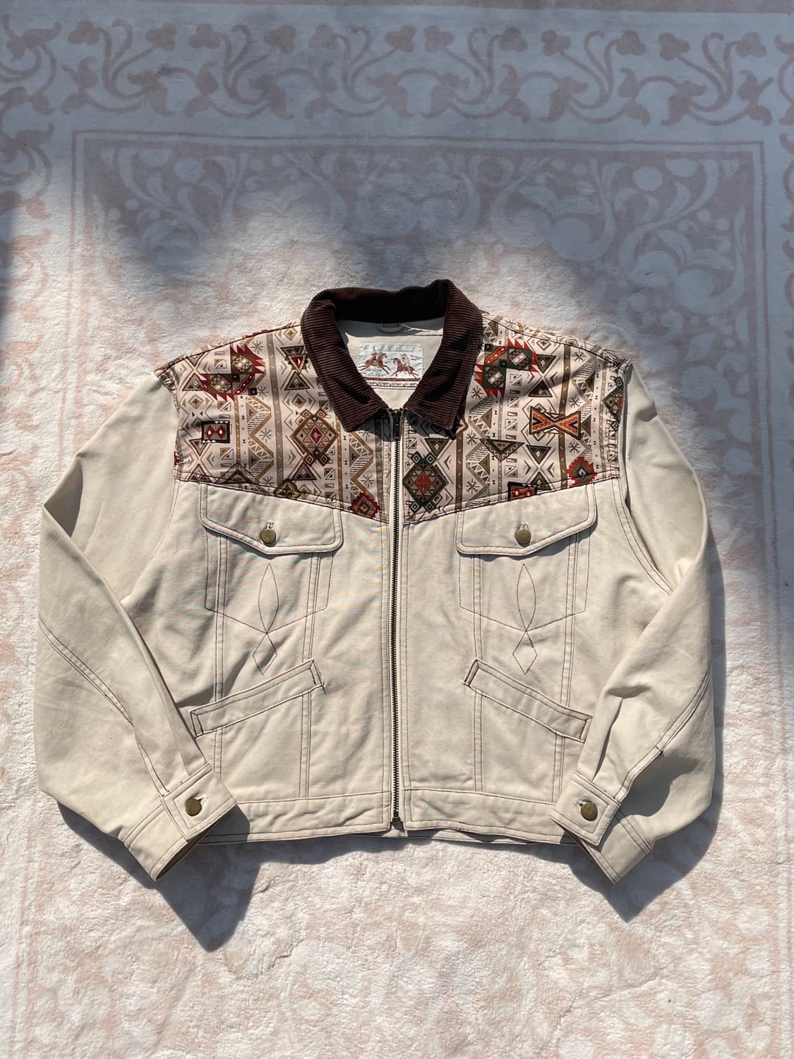 빈티지 인디언 크롭 웨스턴 캔버스 자켓 상품이미지2