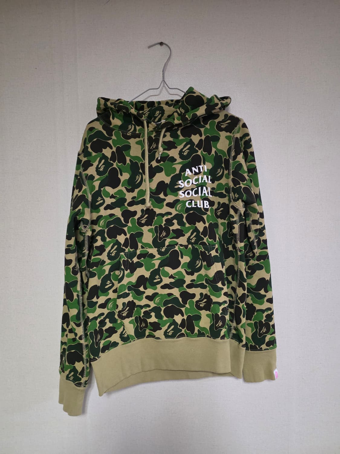 [S]베이프 안티소셜클럽 ABC그린카모 가타카나 로고 후드티 상품이미지3