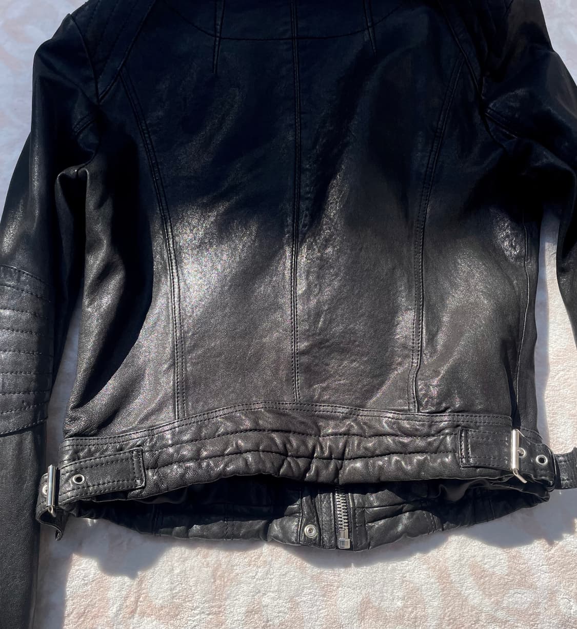 게스 y2k 블랙 라이더 레더자켓 상품이미지6