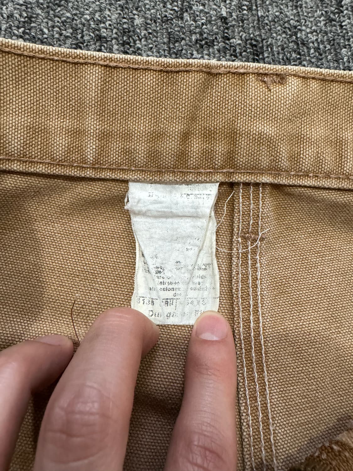 90s USA 칼하트 베이지 더블니 팬츠 34 상품이미지5