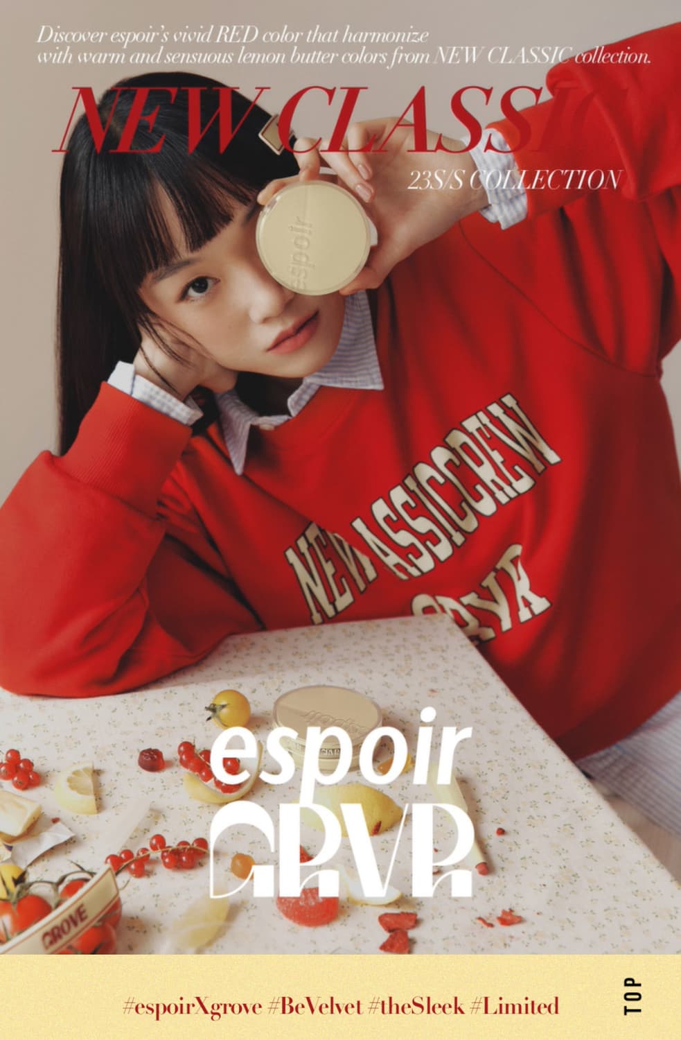 택달린새상품)그로브x에스쁘아 콜라보 NEWCLASSICCREW 맨투맨.  상품이미지1