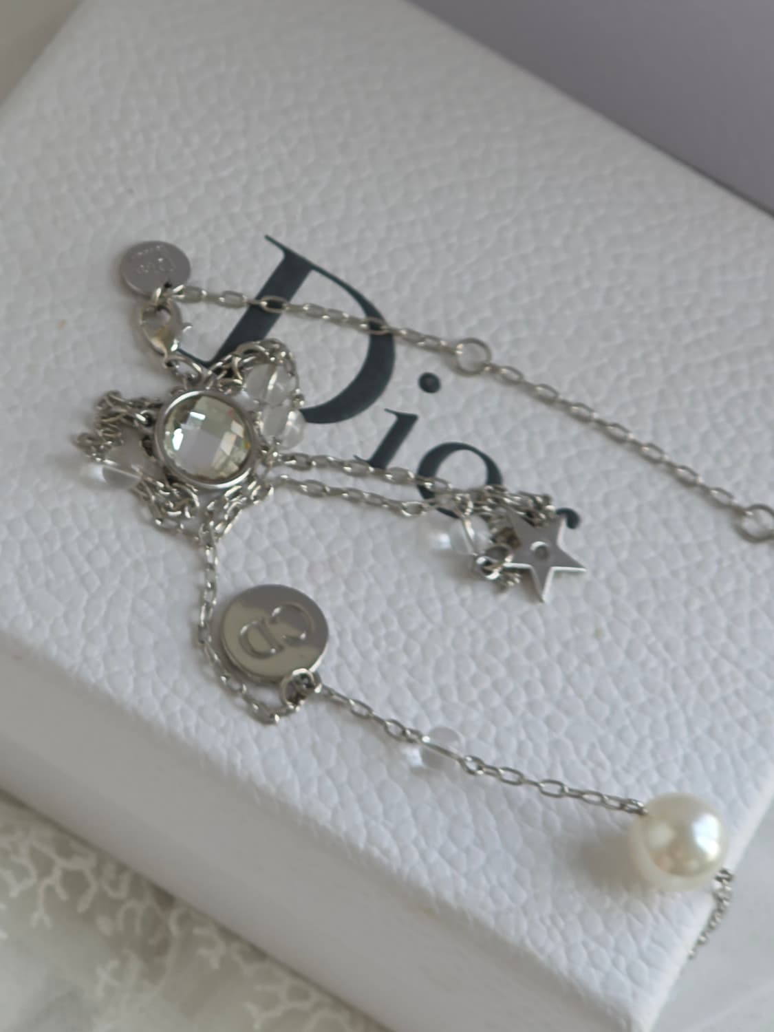 디올 은장 멀티챰 롱 체인 네크리스 상품이미지3