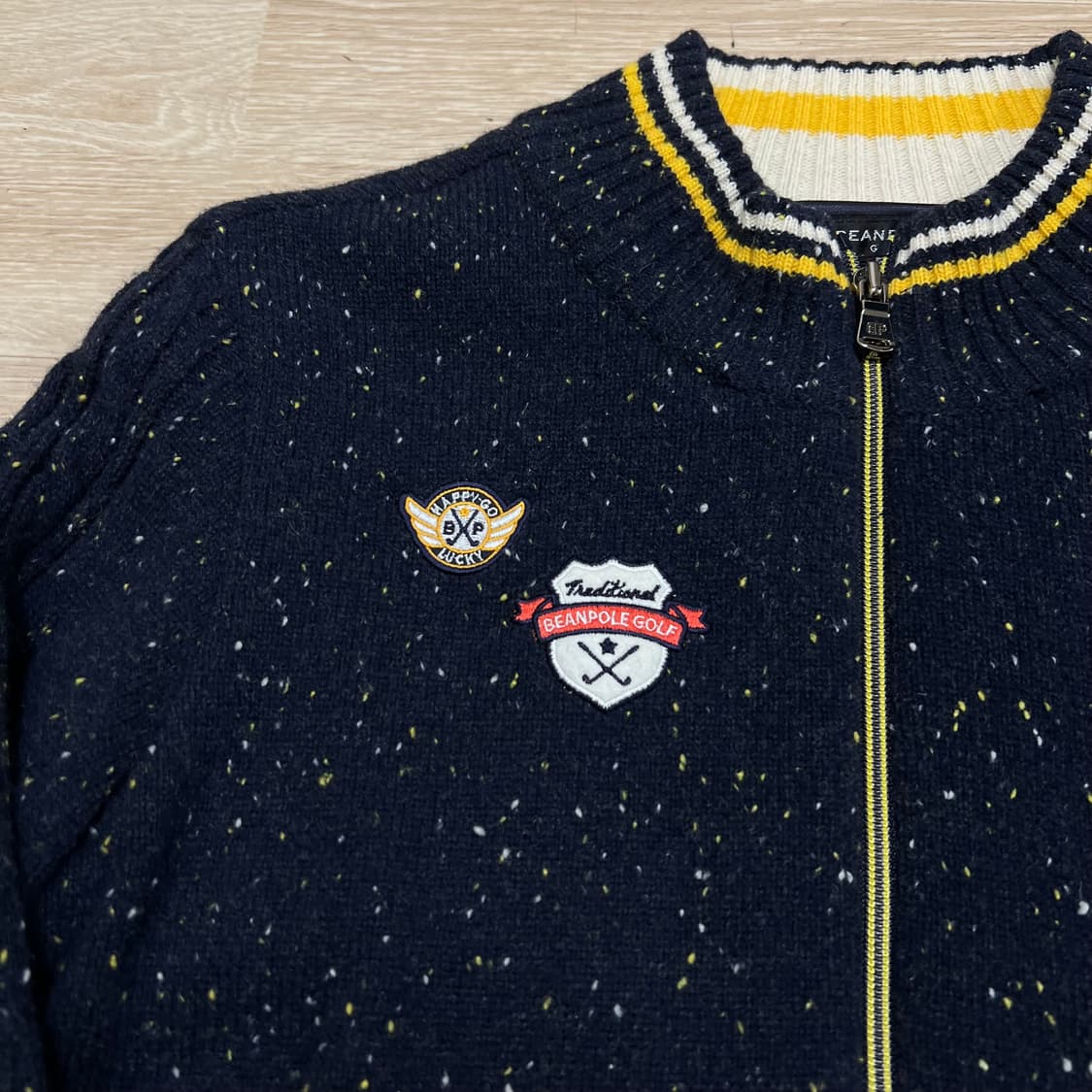 빈폴 골프 여성 골프웨어 삼선 로고 방풍 니트집업 [네이비] S/90 상품이미지5