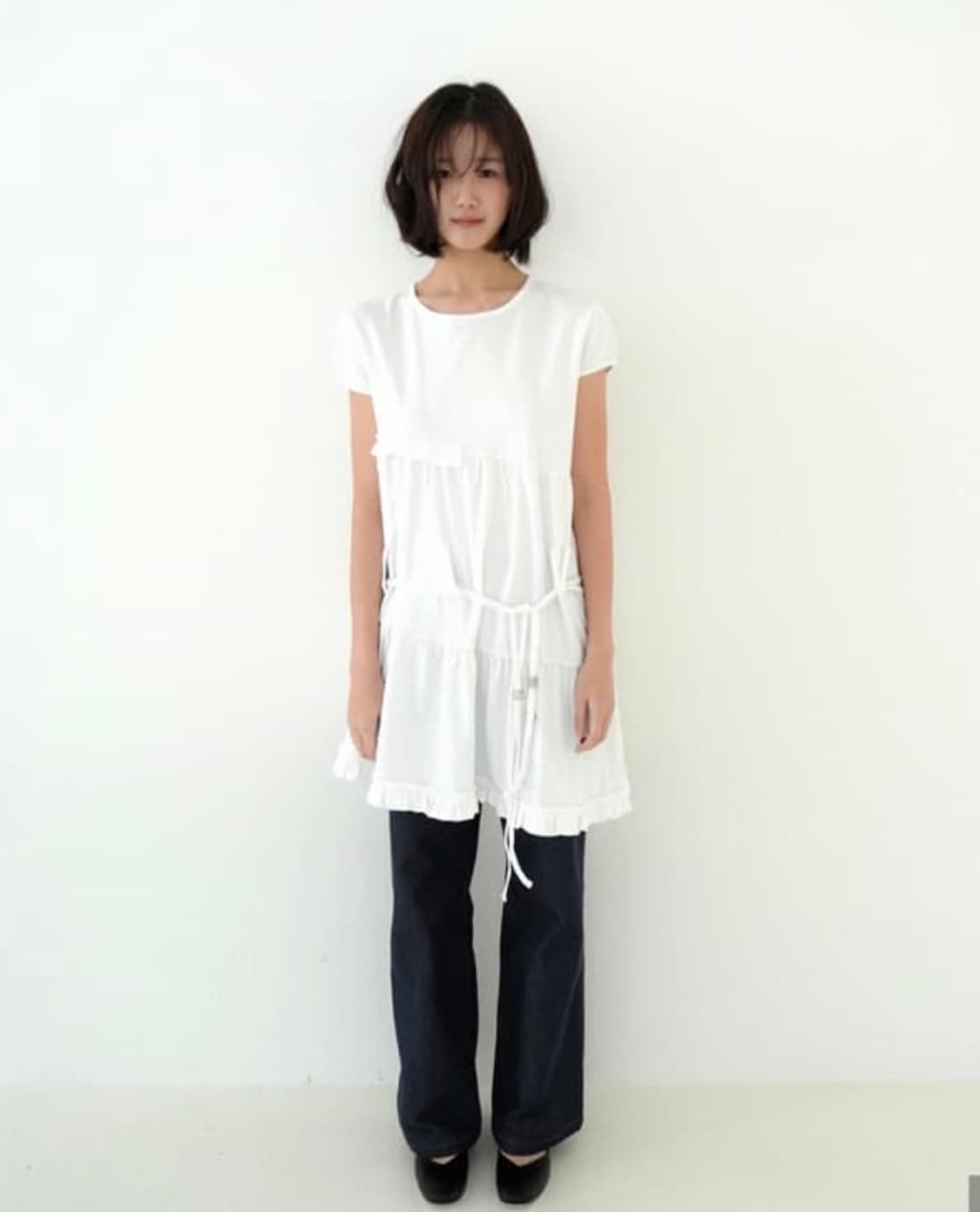 인앤양인하모니 화이트 셔링 원피스 상품이미지1