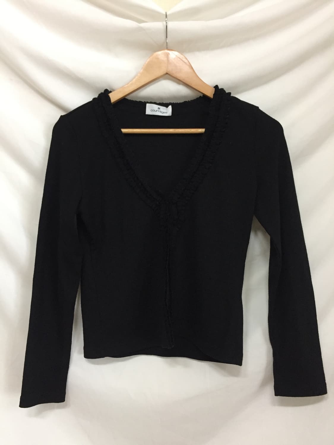 courreges 블랙 코사지 반팔&가디건 set 상품이미지6