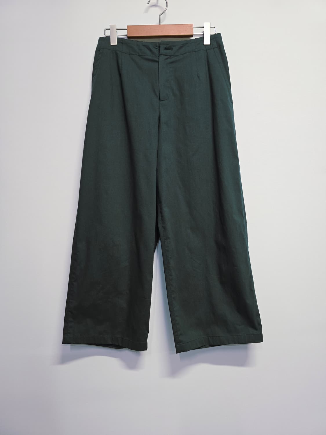 이새 다크 그린 와이드 팬츠 상품이미지1