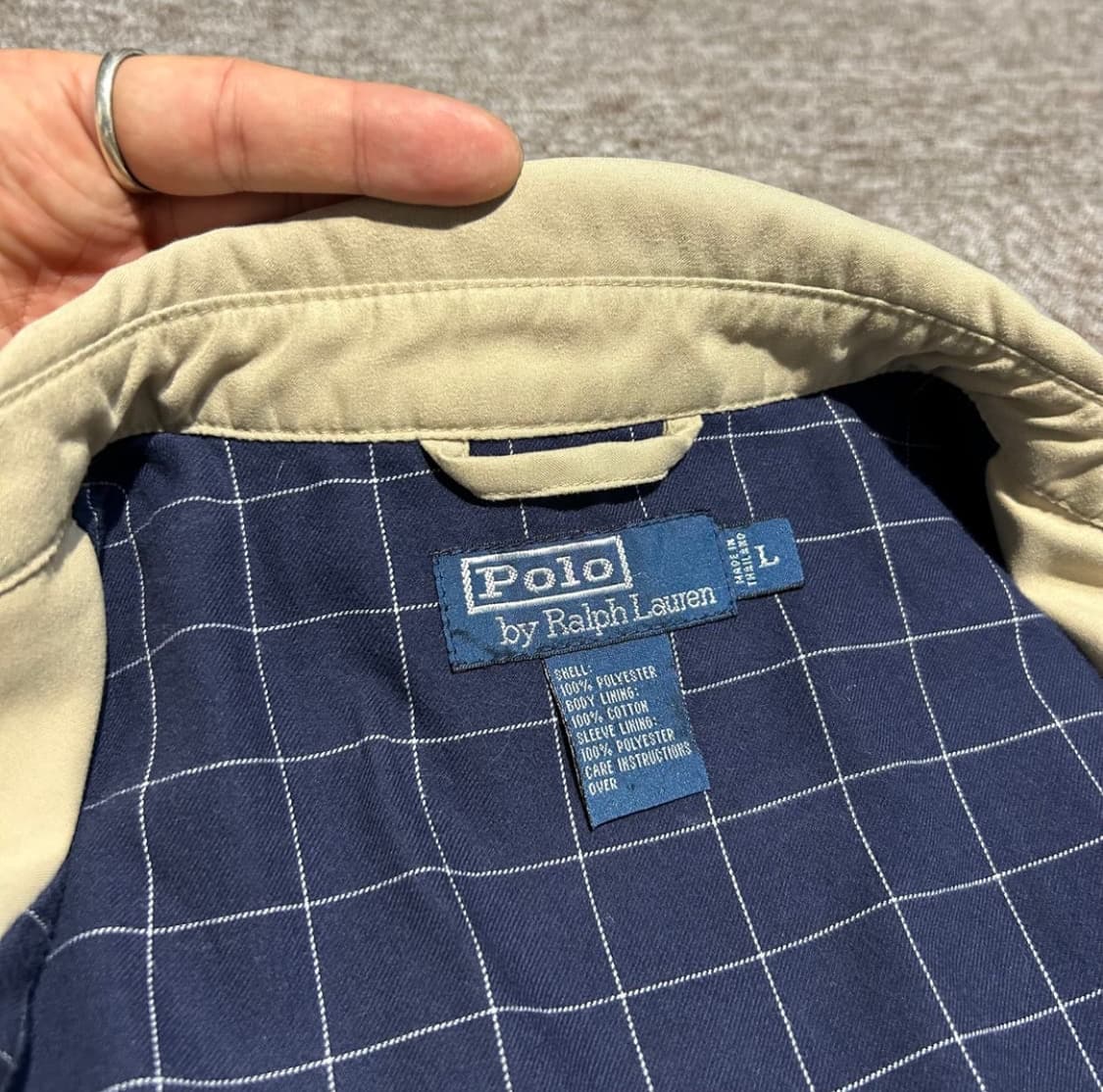 L)폴로 랄프로렌 브라운 베이지 블루종 스윙톱 자켓 상품이미지6