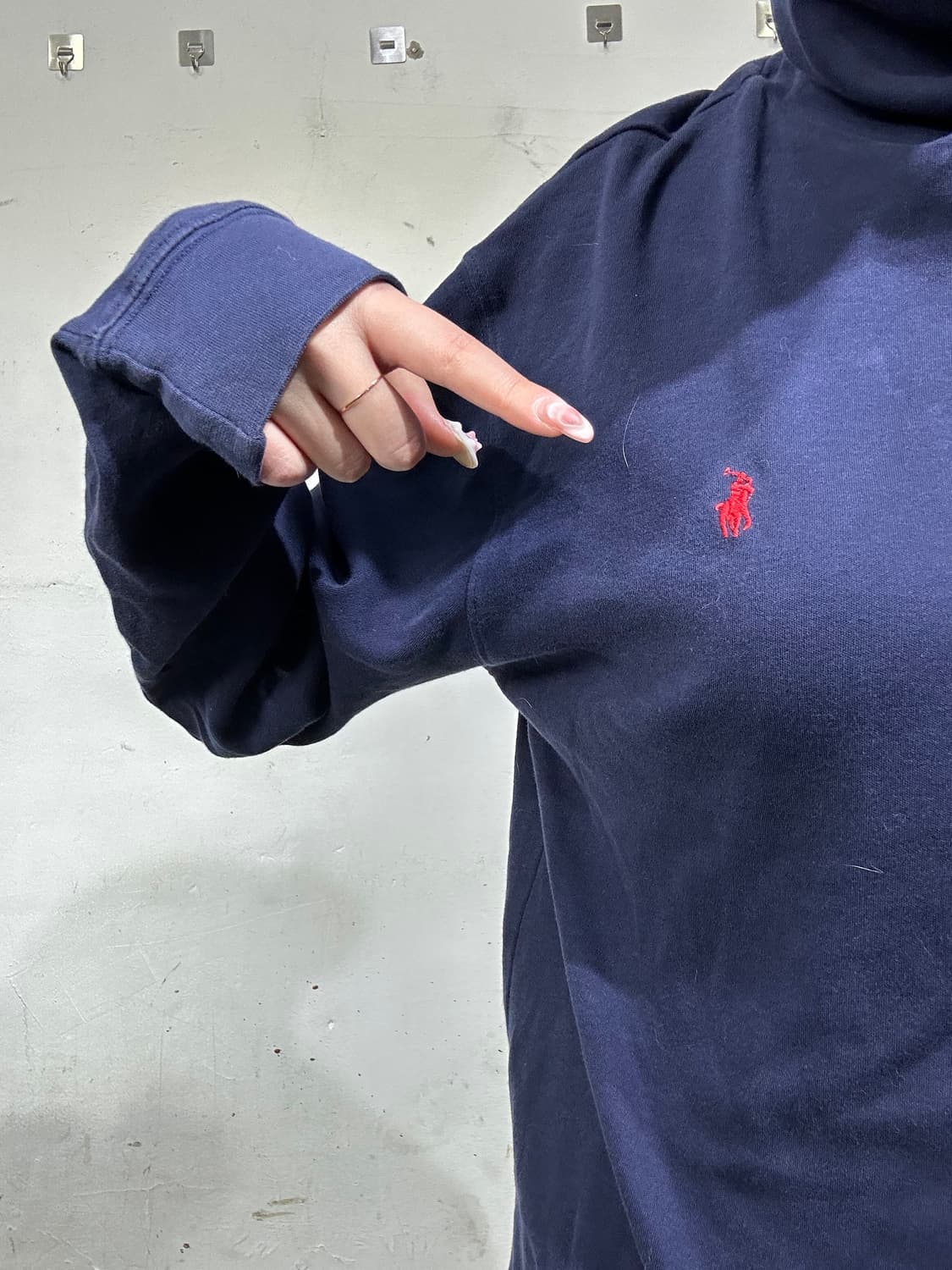 폴로 랄프 로렌 신형 네이비 레드 포니 목폴라 긴팔티 롱슬리브 XL  상품이미지4