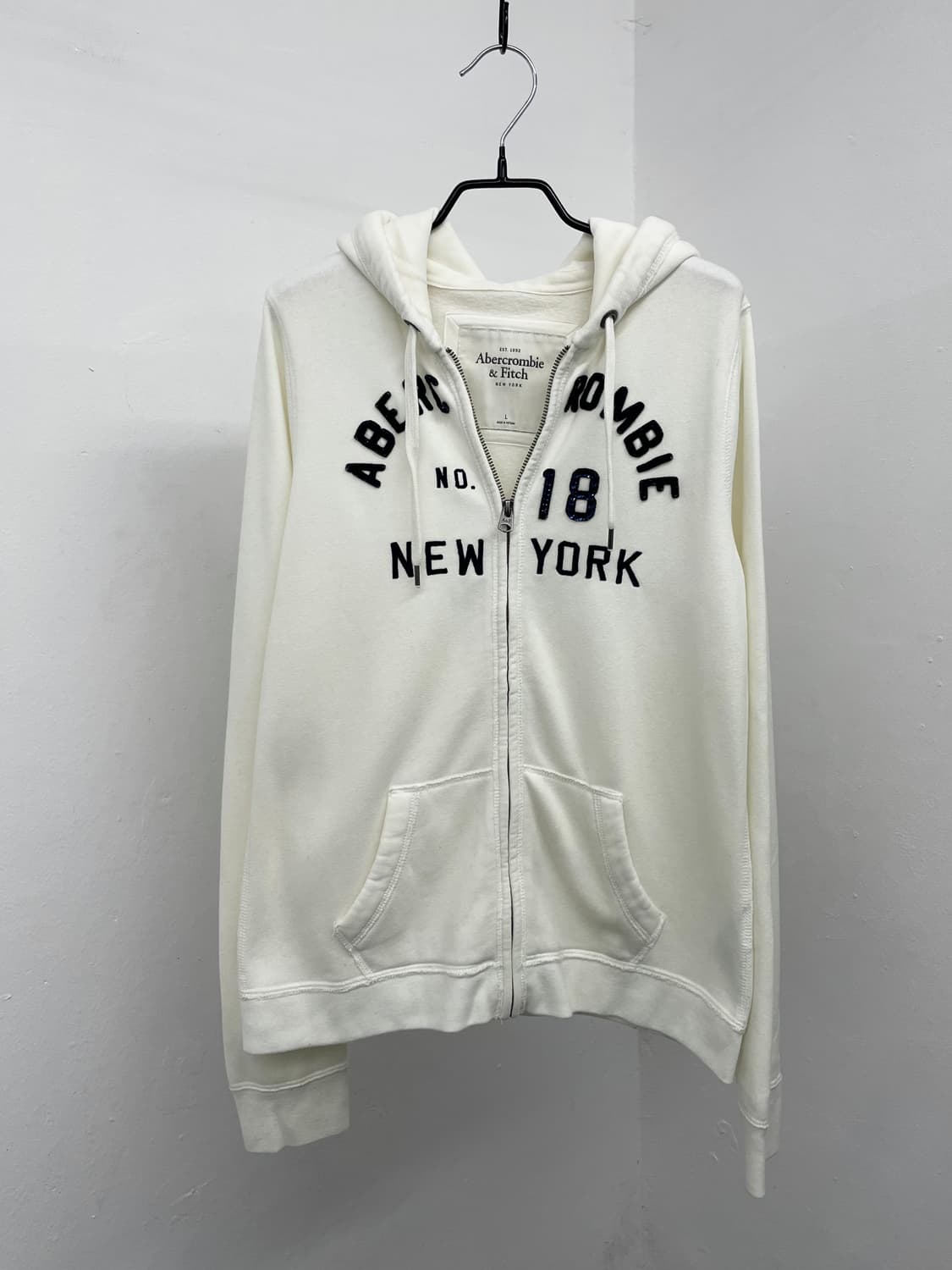 아베크롬비 화이트 로고 후드집업 상품이미지6