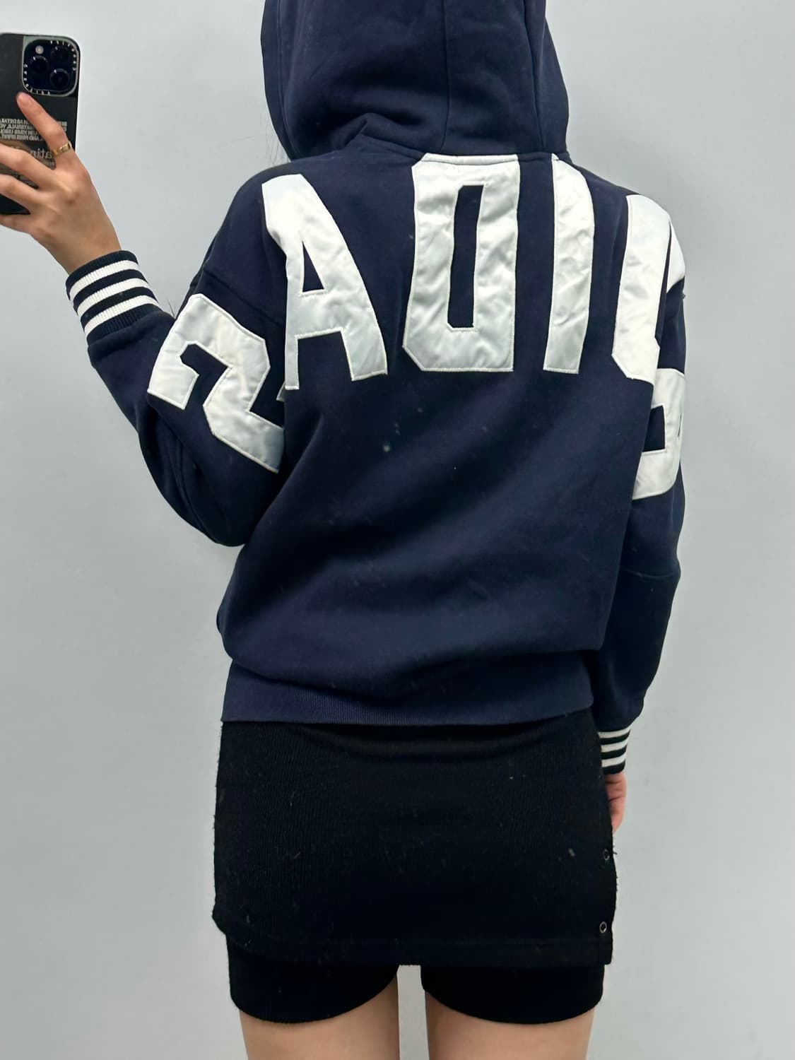 아디다스 백로고 블랙 후드티 상품이미지2