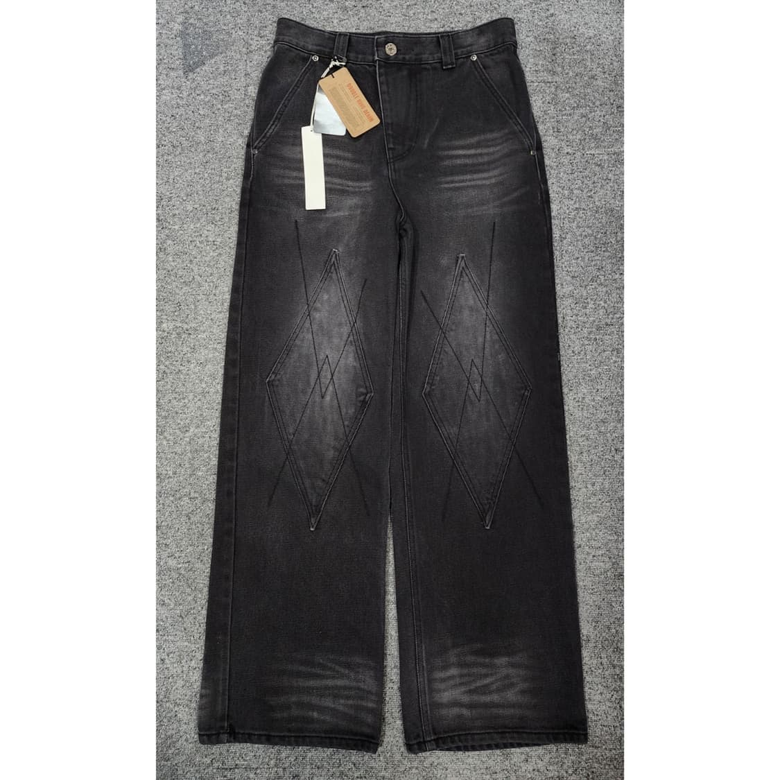 ETCE 이씨티이 다이아 패치 워싱 와이드 데님팬츠 S 상품이미지1