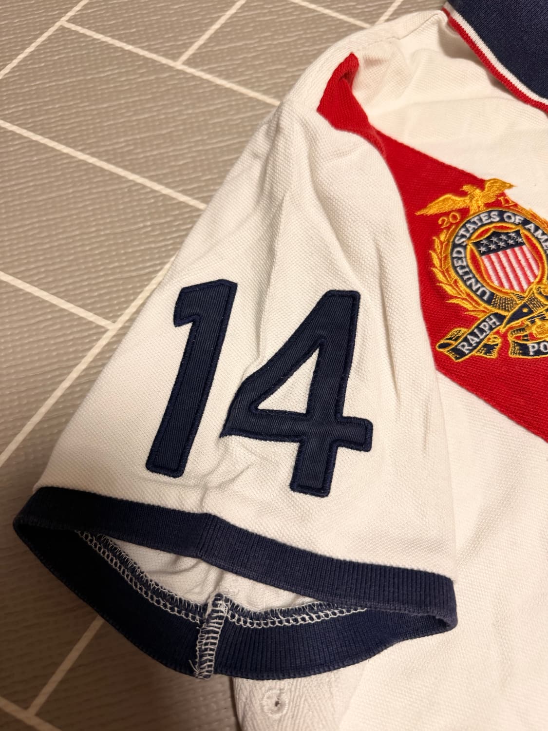 폴로 빅포니 성조기 반팔 럭비티 화이트 (2) 상품이미지6