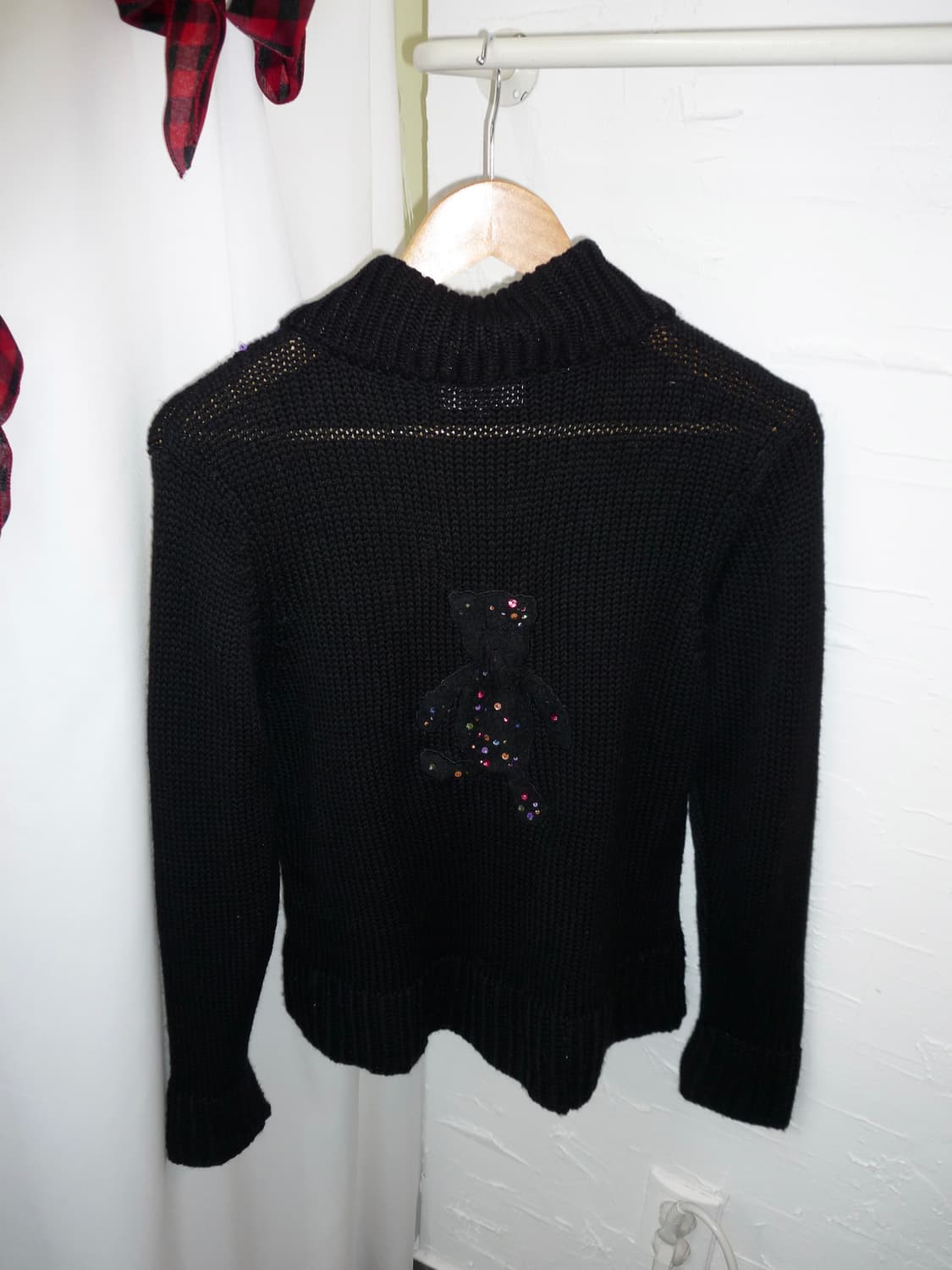 Bear beads black knit 상품이미지7