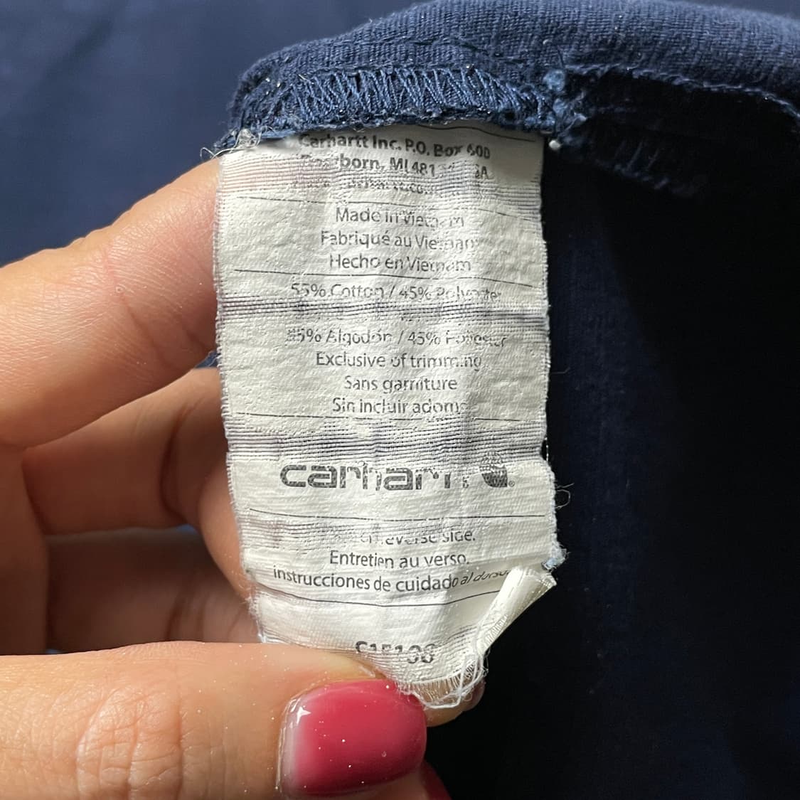 CARHARTT 칼하트 네이비 리프스탑 브이넥 워크반팔티셔츠 A01059 상품이미지10
