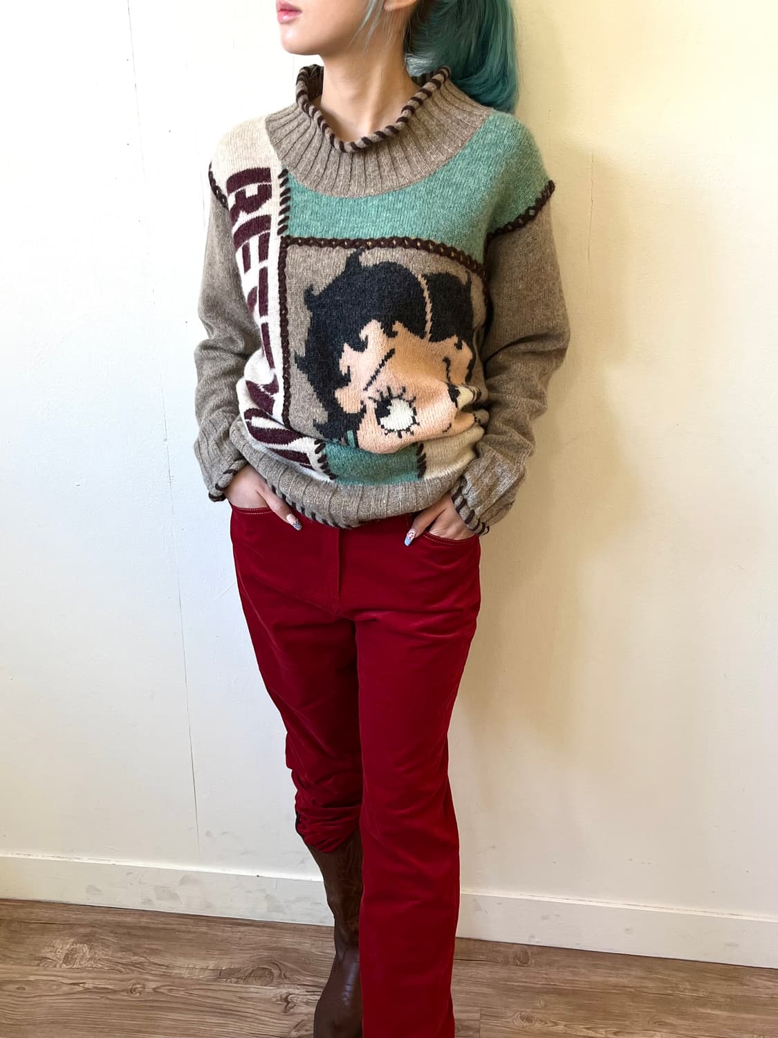 90‘s BETTY BOOP 오버 스웨터 상품이미지6