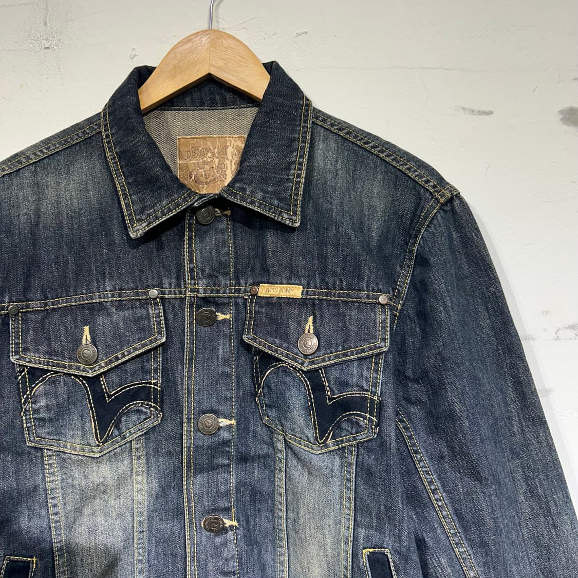 에비수 다이콕 벨벳 스티치 포인트 워싱 데님 청자켓 L 상품이미지8