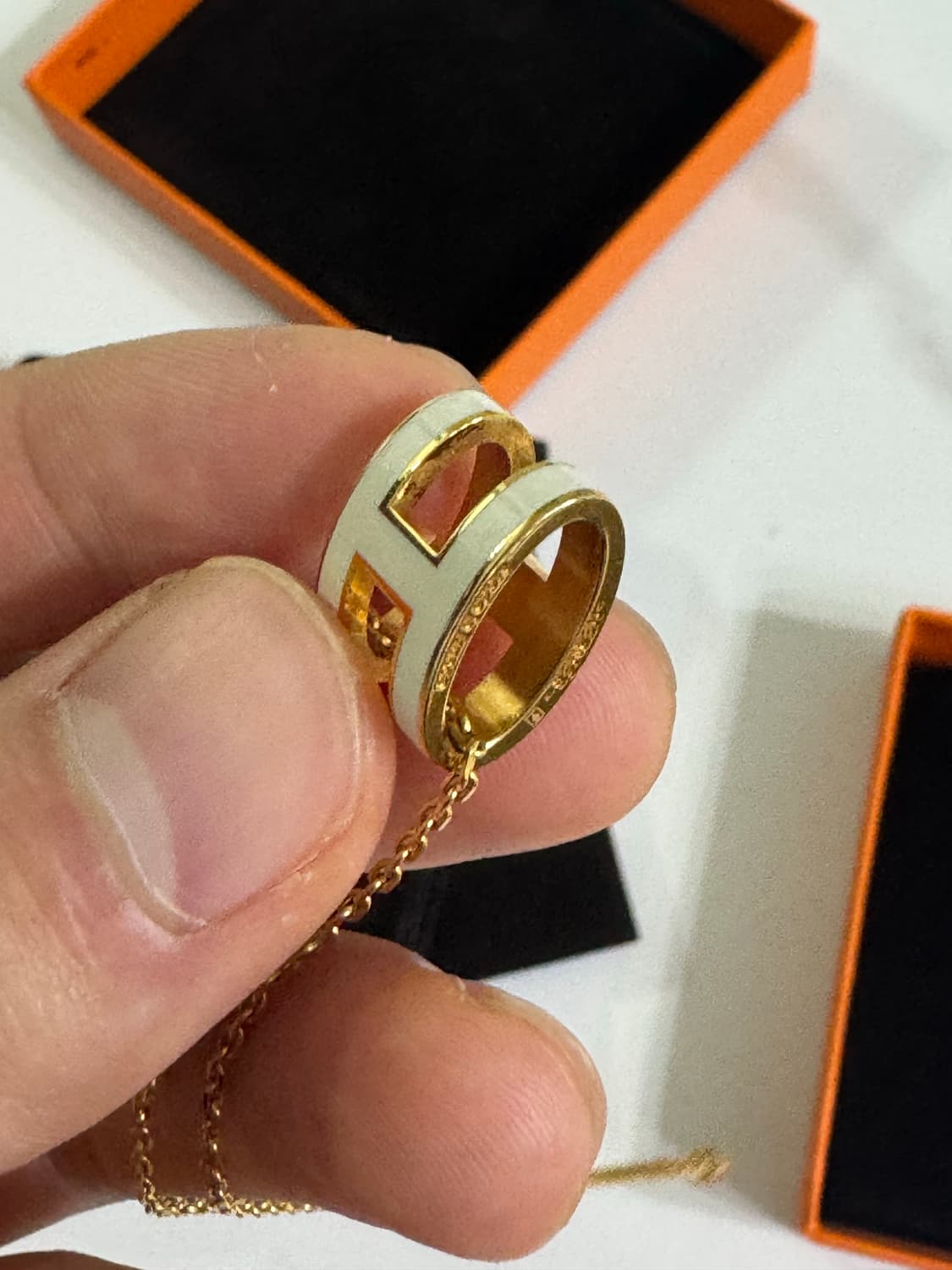 [백화점] 에르메스 팝아슈 펜던트 로즈 골드 하드웨어 & 블랑 상품이미지6