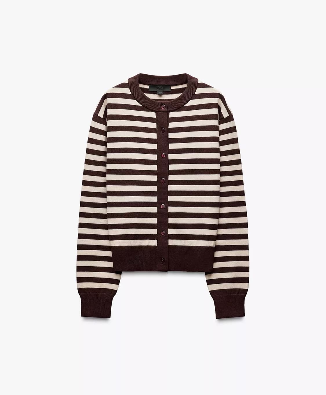 [새상품] zara 자라 스트라이프 가디건 브라운 상품이미지1