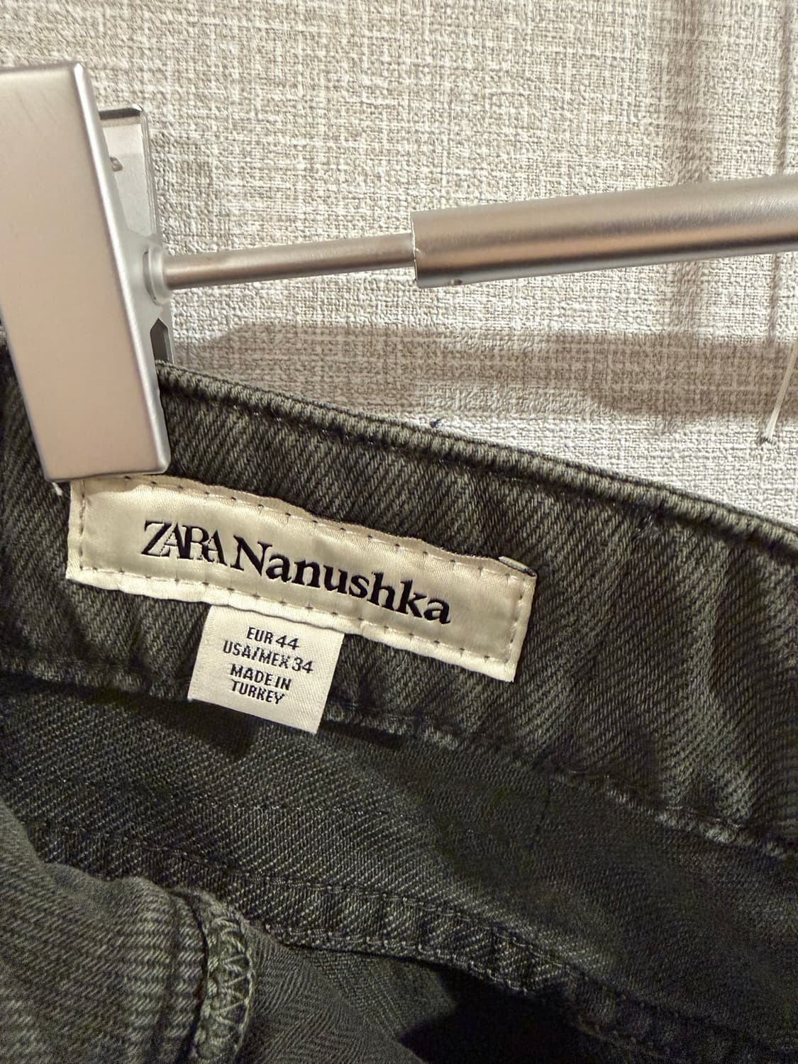 자라 나누시카 와이드 레그 크롭 카키 데님  상품이미지6