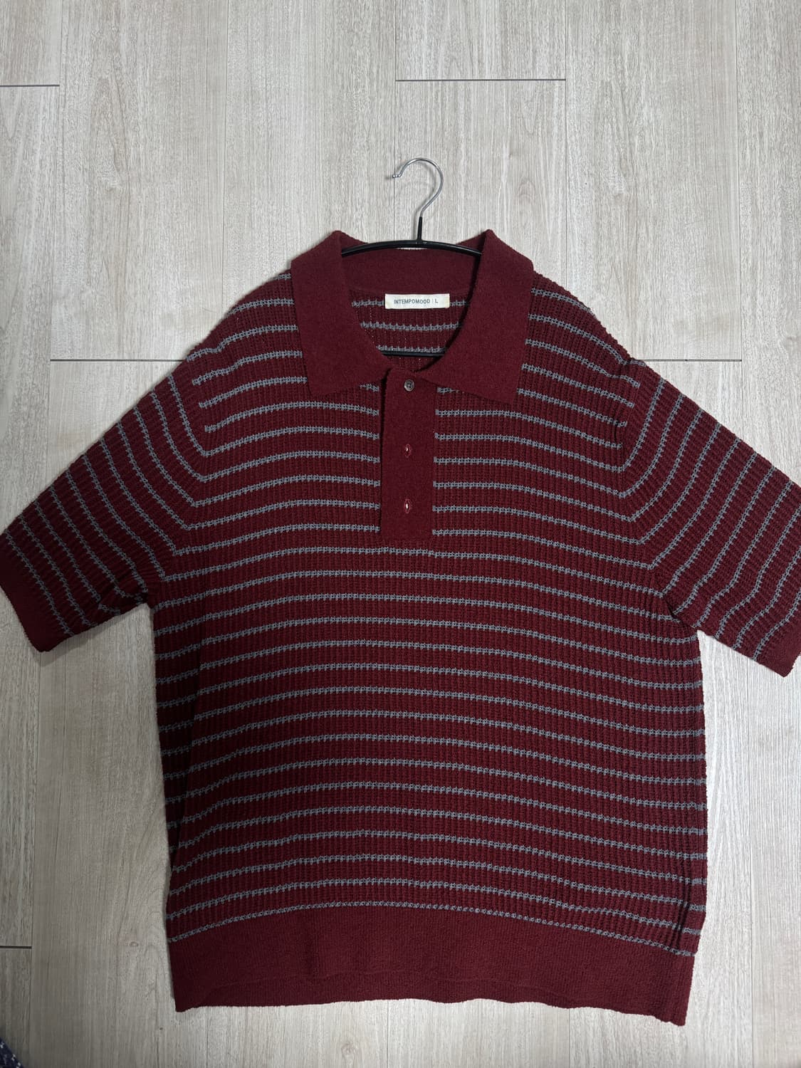 스트라이프 칼라 니트웨어 상품이미지1