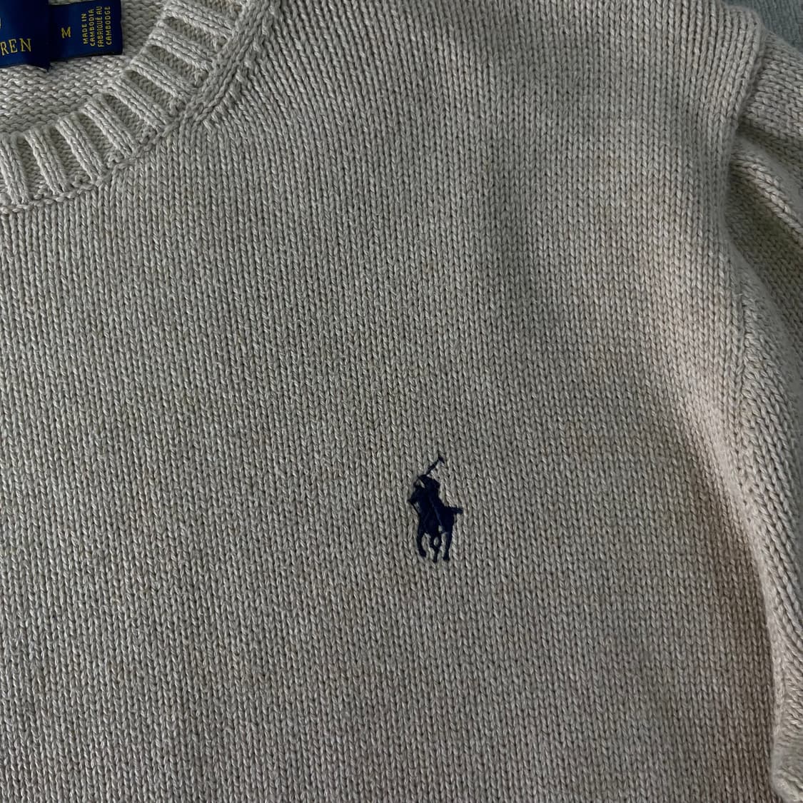 100 폴로랄프로렌 코튼 베이지 니트 상품이미지3