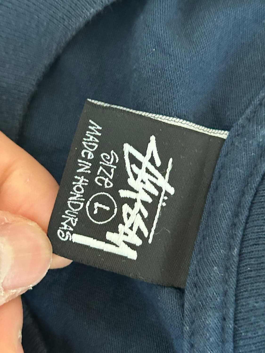 [크림정품/L사이즈] 스투시 베이직 롱슬리브 네이비 상품이미지3