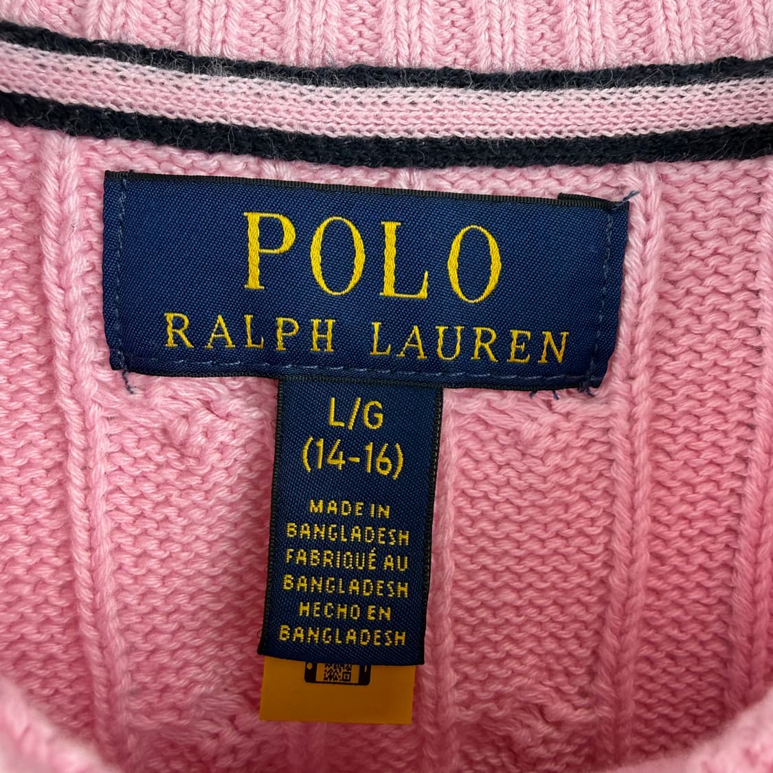 (L) 폴로 랄프로렌 신형 케이블 꽈배기 니트 핑크 상품이미지3