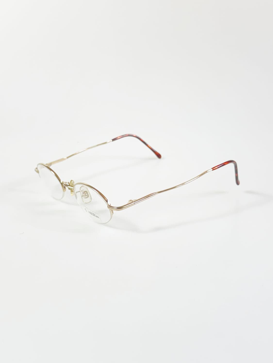 G.ABERizo 골드 오벌 반무테 메탈 빈티지 안경 상품이미지3