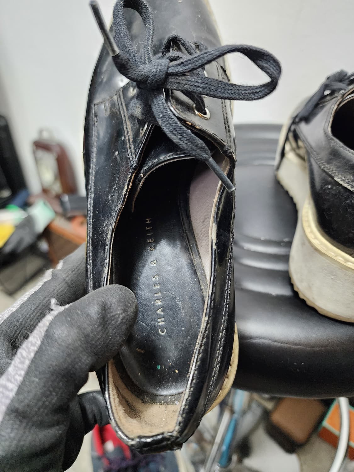 찰스앤키스 에나멜 굽높은 단화 상품이미지7