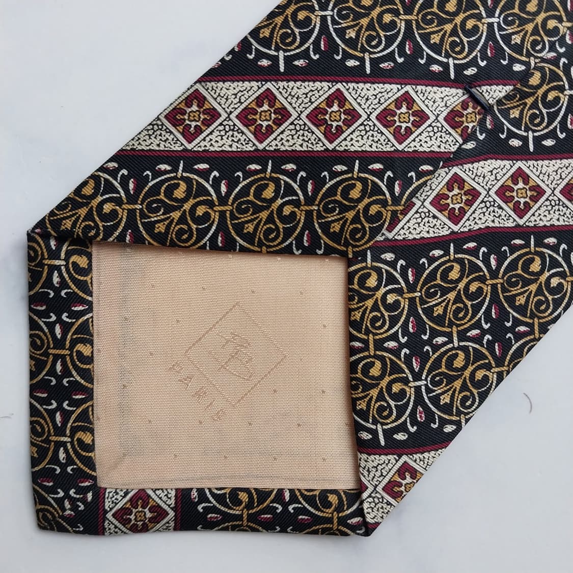 피에르발망 실크 블랙&골드 오너먼트 넥타이 9.7cm A+등급 K1256 상품이미지9