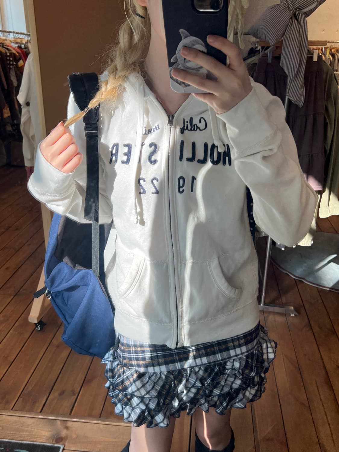 Hollister 화이트 후드집업 상품이미지5