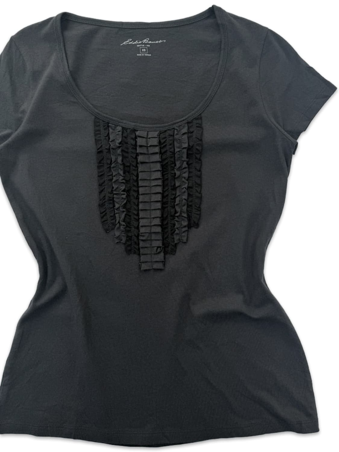 빈티지 챠콜 그레이 프릴 티셔츠 상품이미지2