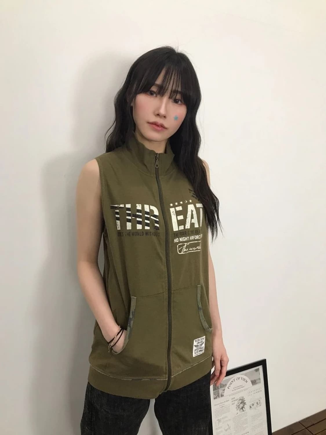 00's Y2K Military Graphic Zip-Up Vest 상품이미지2
