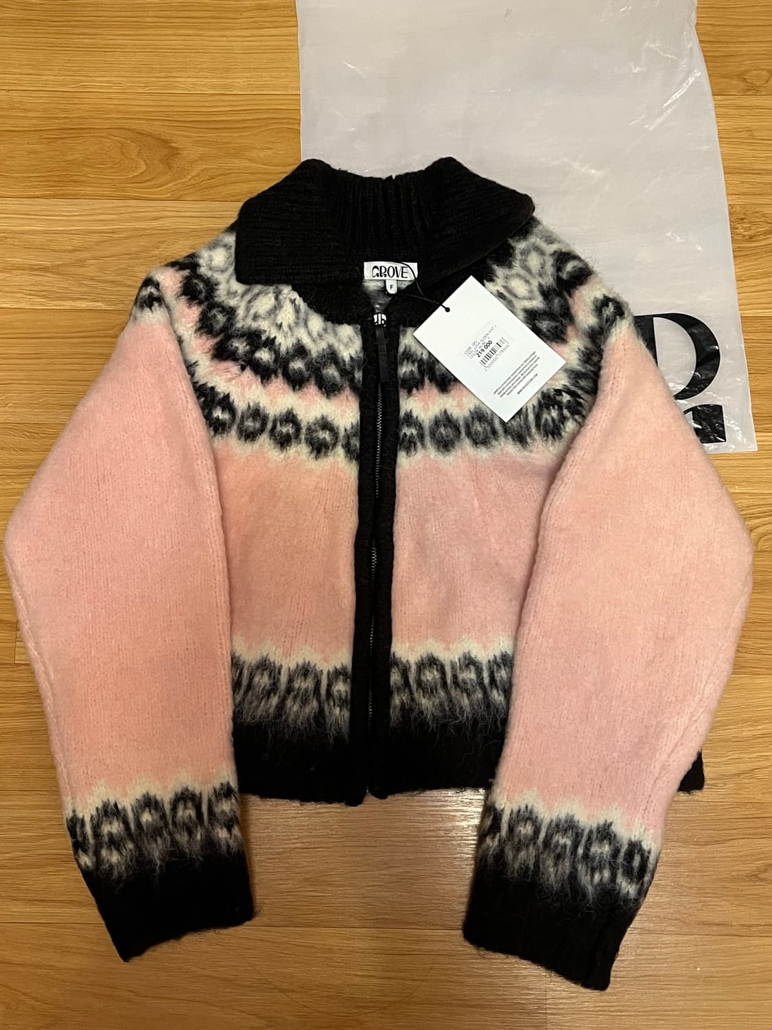 그로브 엘던 니트 집업 핑크 상품이미지3