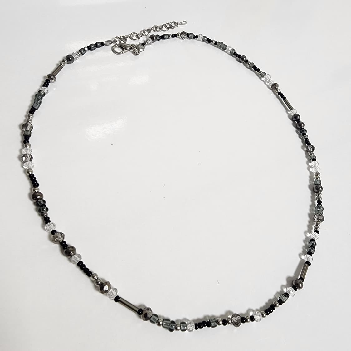 여자 블랙 실버 패션 비즈 목걸이 상품이미지2