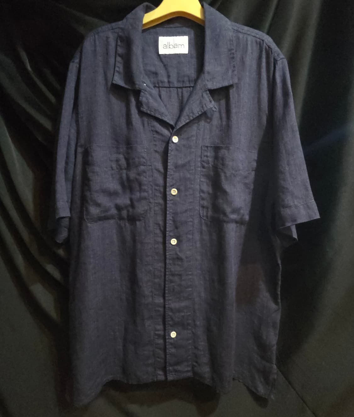 albam 알밤 네이비 반팔 셔츠 상품이미지1