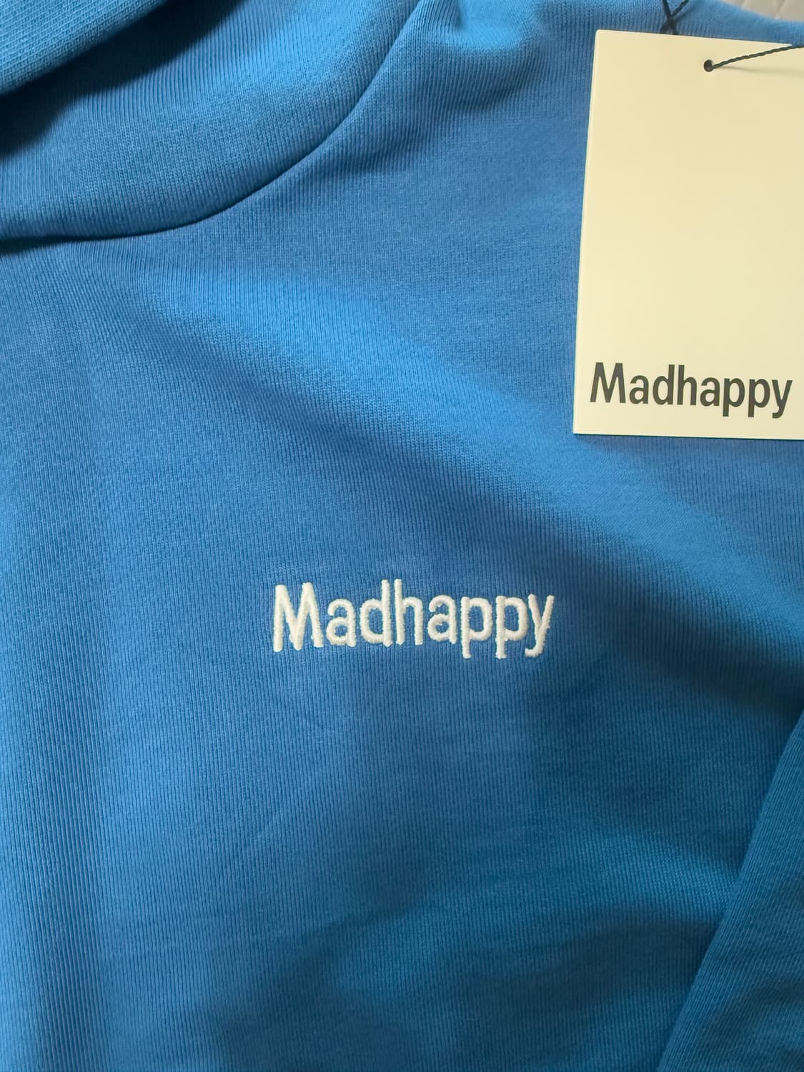 (L) 매드해피 초판 시그니처 후드 블루  상품이미지2