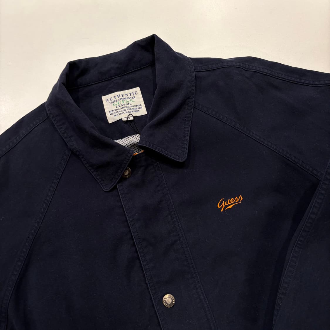 [105] 게스 USA 스포츠 네이비 오렌지 워크 배색 자켓 D759 상품이미지3