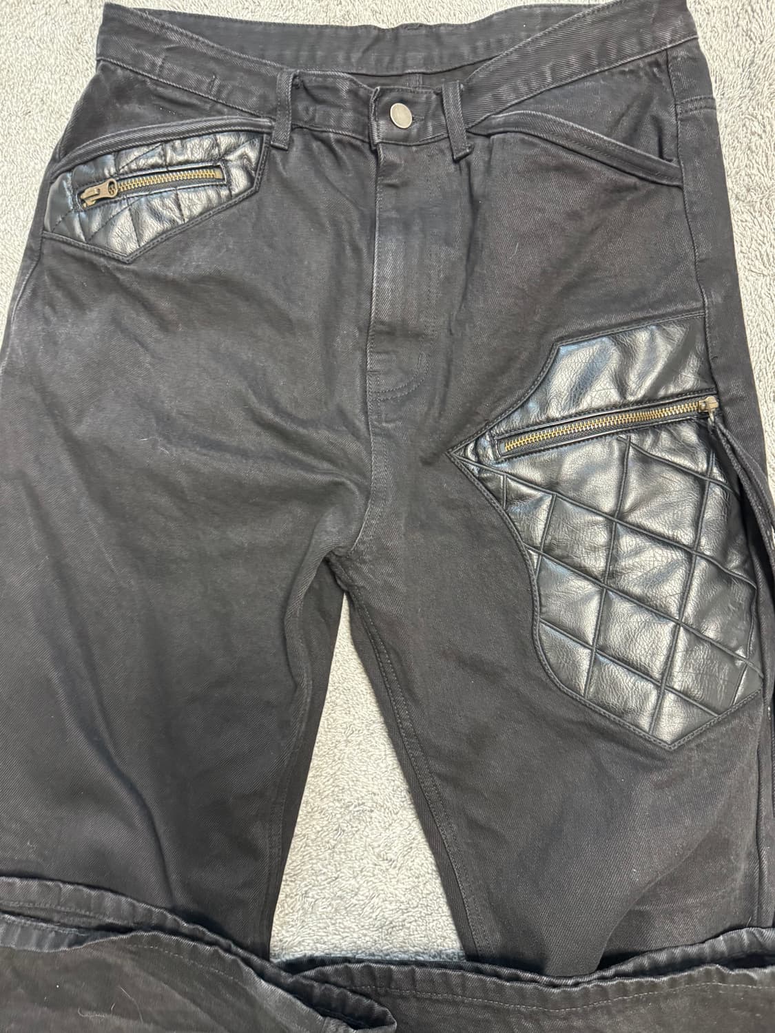 에모스탠스클럽 레더 패치 플레어진 (3) 상품이미지5