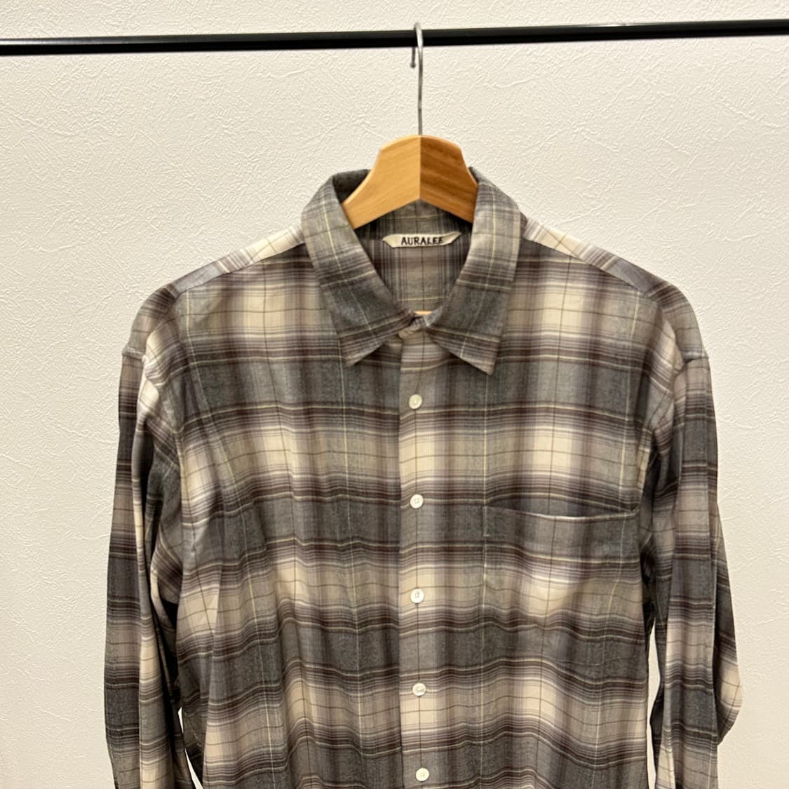 오라리 울 체크 셔츠 3사이즈  상품이미지2